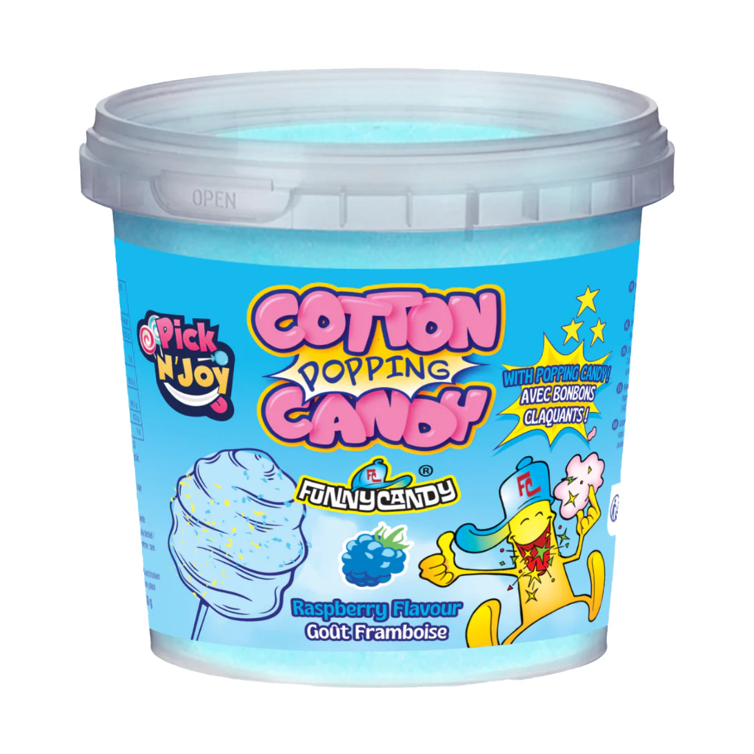 Funnycandy Poppin Algodón de azúcar Frambuesa Azul