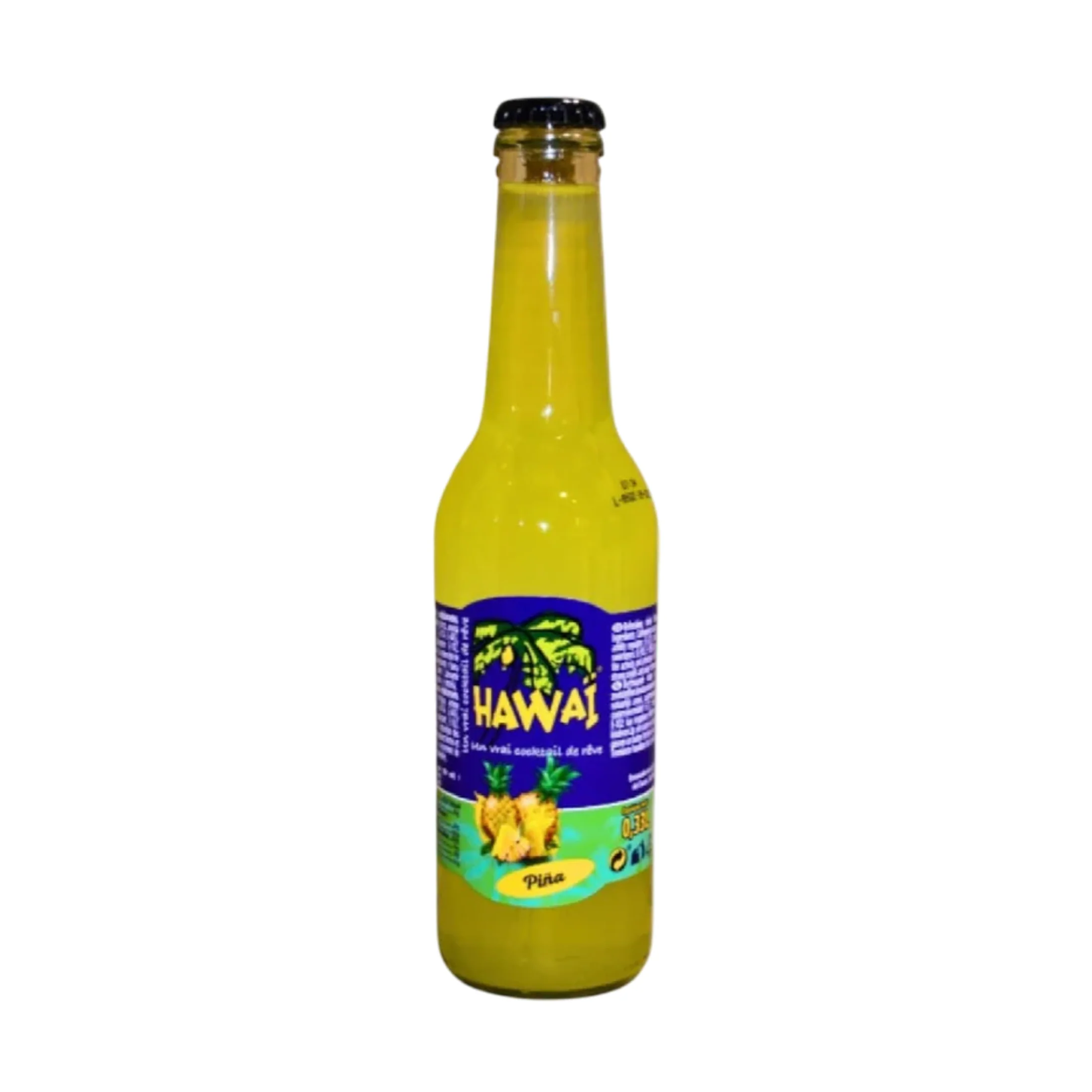 Botella de cristal de piña Hawái