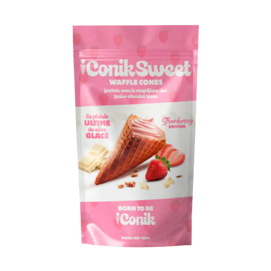 iConiksweet Barquillos de chocolate blanco y fresa