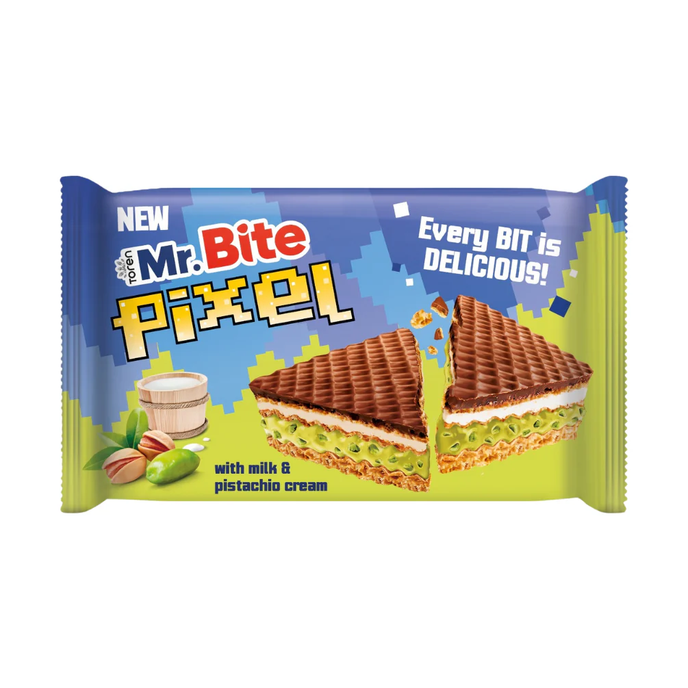 Chocolate con leche y crema de pistacho Mr.Bite Pixel