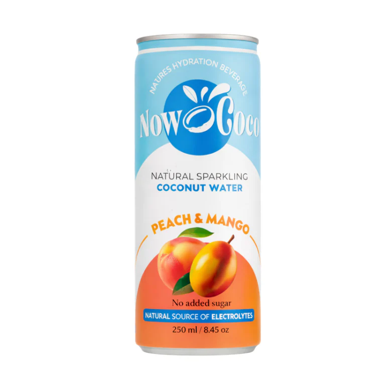 Ahora Coco Sparkling Agua de Coco Melocotón y Mango