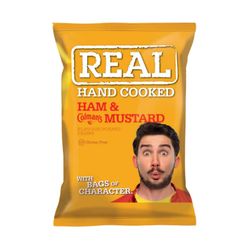 Realmente crujiente, pequeño, jamón y mostaza inglesa