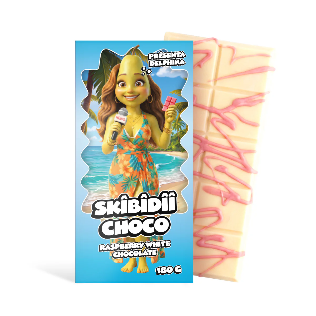 Skibidii Choco Presenta Delphina Raspberry White Chocolate