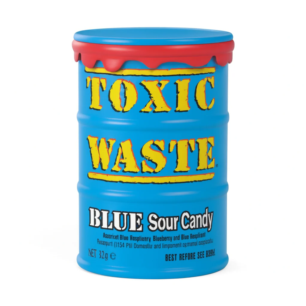 Bote azul de residuos tóxicos