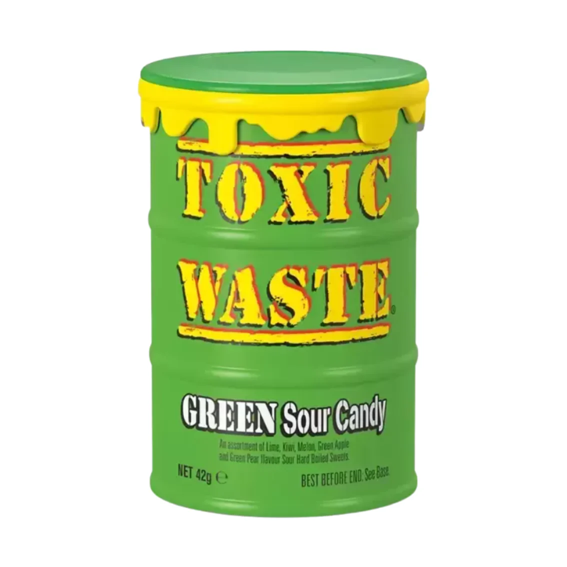 Tambor de caramelos agrios verdes Toxic Waste